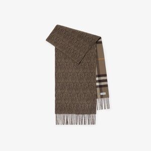 NWT/ Box Burberry B Shield Cashmere Scarf - Unisex, Brown